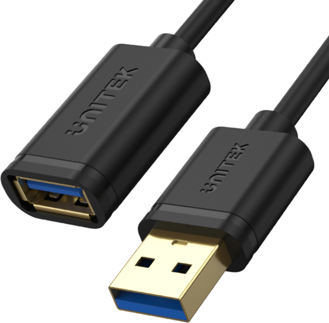 Kabel Unitek USB 3.0 AM-AF 2 m Czarny (Y-C456GBK) - obraz 1