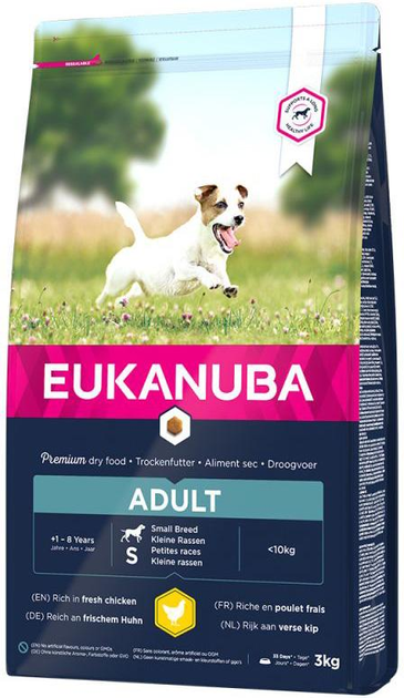 Karma sucha dla psów Eukanuba adult small, medium grain free kurczak 12 kg (8710255187969) - obraz 1