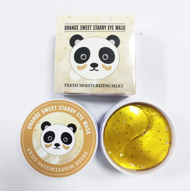 Гидрогелевые патчи для глаз SersanLove Orange Sweet Starry Eye Mask, желтые патчи под глаза с блестками 60шт - изображение 6