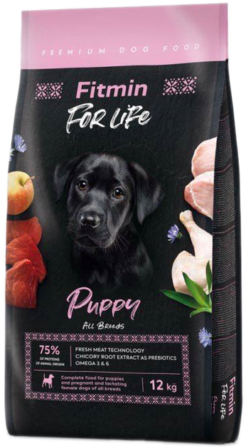 Сухий корм для цуценят і вагітних сук Fitmin dog for life puppy 12 кг зі смаком птиці (8595237034079) - зображення 1