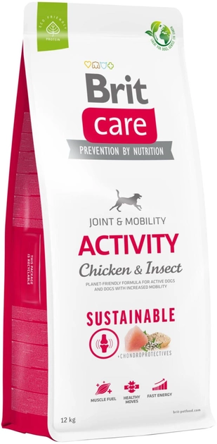 Sucha karma dla dorosłych psów Brit care sustainable activity chicken insect 3 kg (8595602559237) - obraz 1