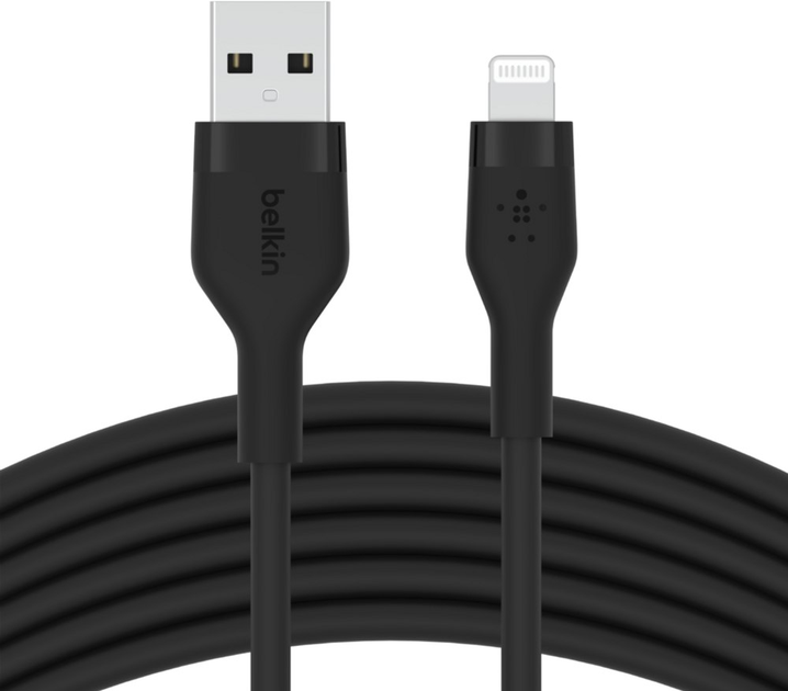 Кабель Belkin USB-A - Lightning Silicone 3 м Black (CAA008BT3MBK) - зображення 1