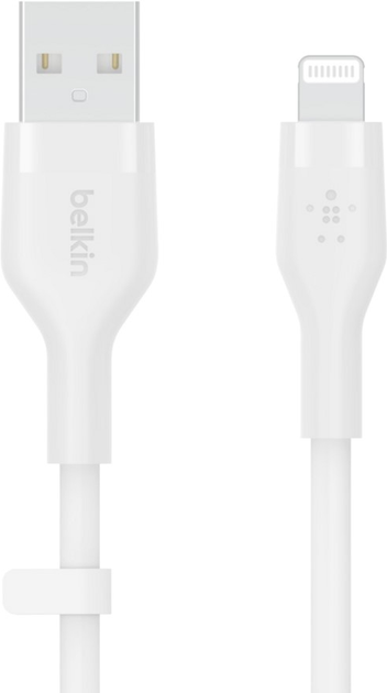 Kabel Belkin USB-A - Lightning Silikonowy 3 m Biały (CAA008BT3MWH) - obraz 2