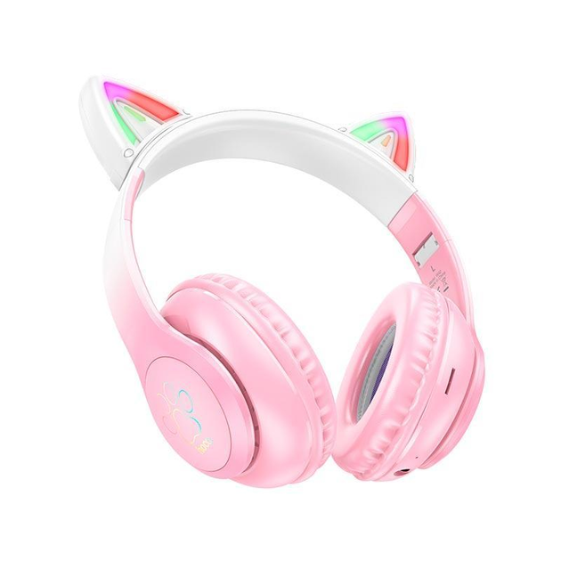 Наушники беспроводные Bluetooth HOCO Cat ears W42, розовые - изображение 1