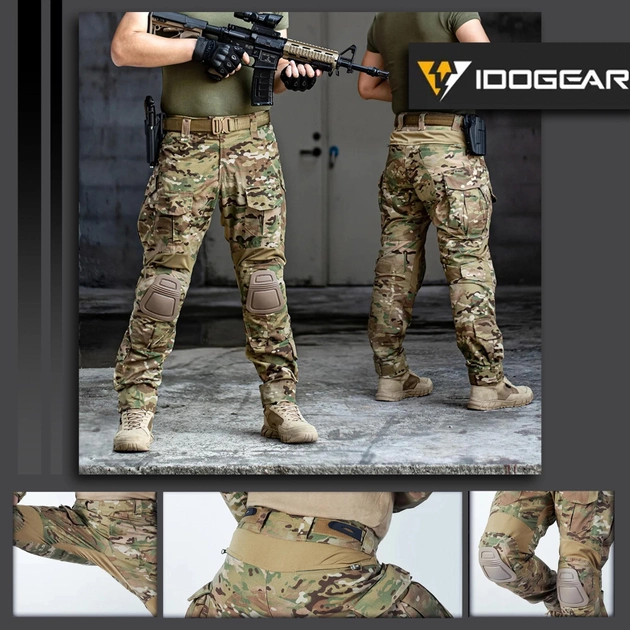 Тактичні топові штани IDOGEAR G3 V2 Combat Suit & Pants IG-PA3205 з наколінниками Multicam размер ХЛ - зображення 1