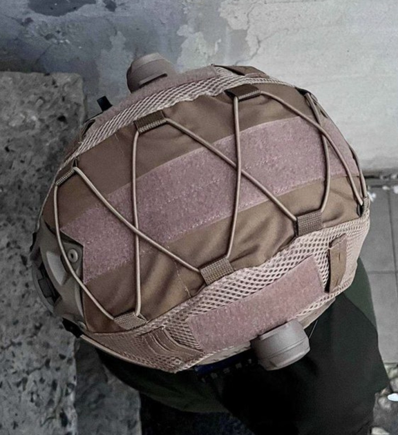 Чехол на каску койот для баллистического шлема кавер на каску типу FAST mich 2000 песок - изображение 1