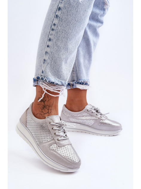 Sneakersy damskie S.Barski AL22246 37 Srebrne (5905677431384) - obraz 6