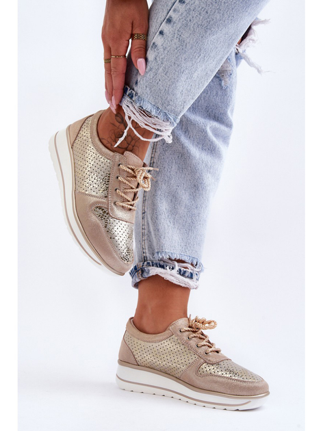 Sneakersy damskie S.Barski AL22246 40 Złote (5905677431353) - obraz 4