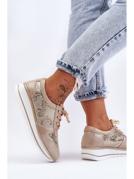Sneakersy damskie S.Barski AL22246 40 Złote (5905677431353) - obraz 5