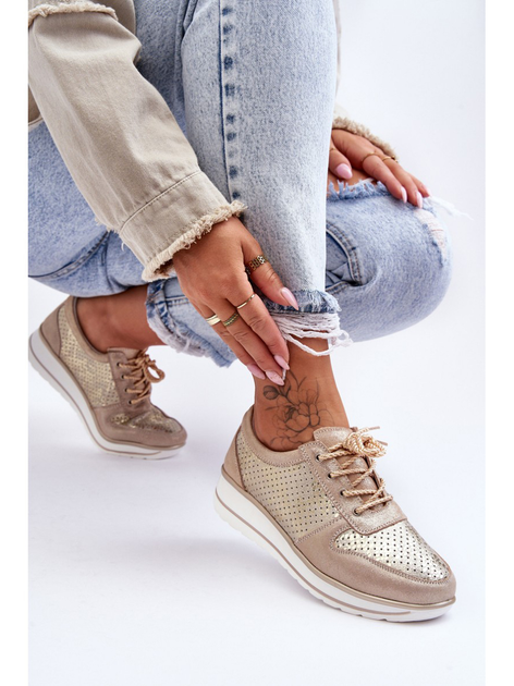 Sneakersy damskie S.Barski AL22246 40 Złote (5905677431353) - obraz 6