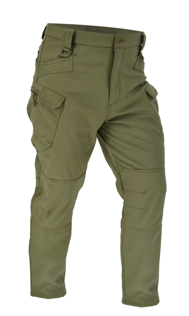 Тактичні штани, що утеплюють Eagle PA-04 IX7 Soft Shell на флісі Olive Green L - зображення 1