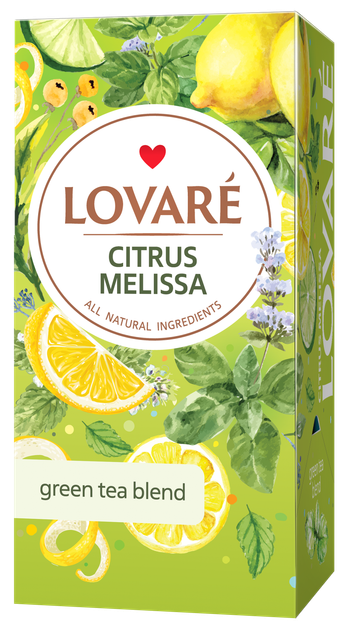 Чай зелёный 1.5г*24, пакет, "Citrus Melissa", LOVARE - зображення 1