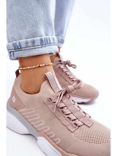 Sneakersy damskie z siatki na platformie do kostki wsuwane Big Star LL274A141 39 Nude (5900714637866) - obraz 8