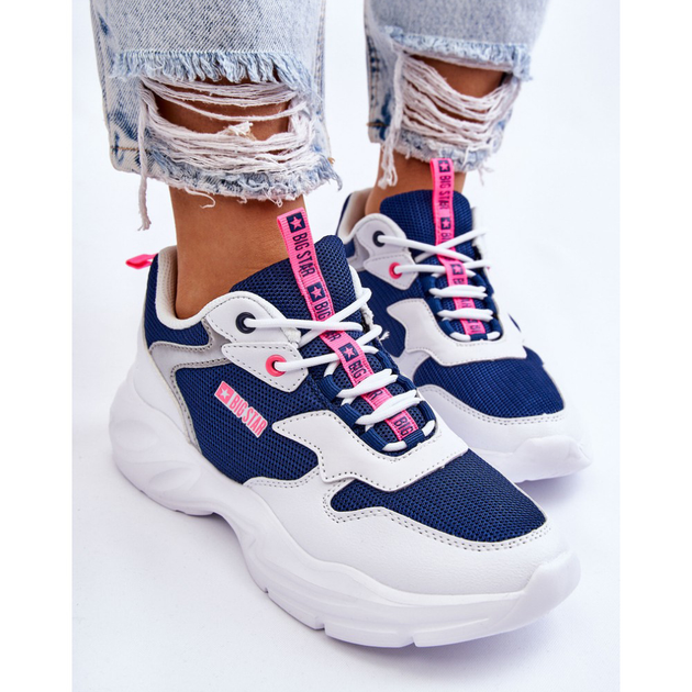 Buty sportowe damskie Big Star LL274375 38 Białe z niebieskim (5900714603717) - obraz 1