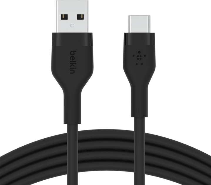 Kabel Belkin USB-A - USB-C Silikonowy 3 m Czarny (CAB008BT3MBK) - obraz 1
