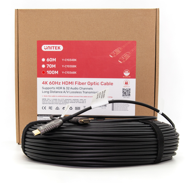 Kabel Unitek HDMI - HDMI 2.0 AOC 4K 60 Hz 100 m (Y-C1036BK) - obraz 4