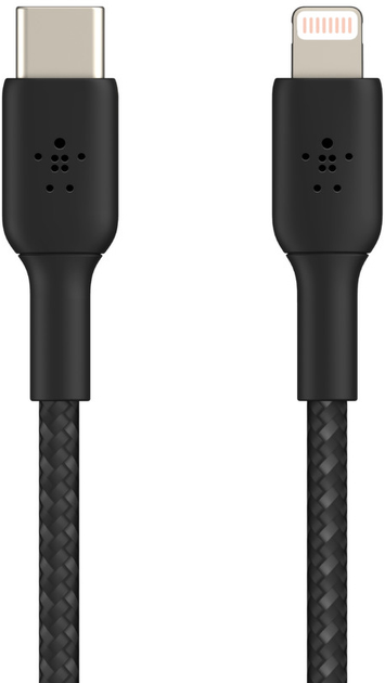 Kabel Belkin Pleciony C-LTG 2M Czarny (CAA004BT2MBK) - obraz 2