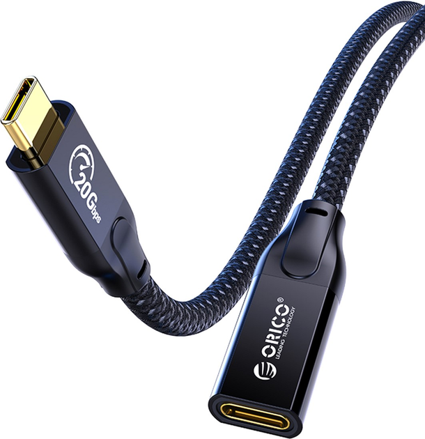 Кабель Orico USB-C 3.2 (M-F), 4K, 100W 1 м Black (CY32-10-BK-BP) - зображення 1