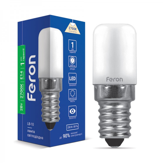  LED лампа для холодильника Feron LB-10 2W Е14 4000К – фото .