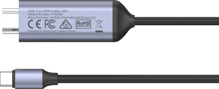 Kabel Unitek USB-C do HDMI 2.1 8K 1,8 m Czarny (4894160048257) - obraz 4