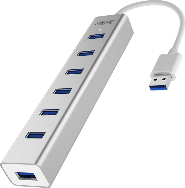 Hub USB Unitek Y-2160 USB 3.0 7-w-1 (48941600174370) - obraz 2