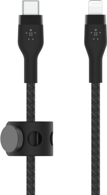 Кабель Belkin USB-C to LTG Braided Silicone 3 м Black (CAA011BT3MBK) - зображення 3