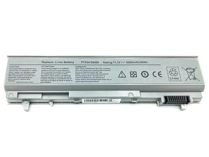 Батарея для Dell PT434 Latitude E6400, E6500, E6410, E6510 (PT435) (11.1V 5200mAh 58Wh) Silver (67617) - зображення 2