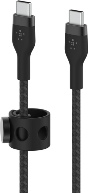 Кабель Belkin USB-C to USB-C 2.0 Braided Silicone 3 м Black (CAB011BT3MBK) - зображення 2