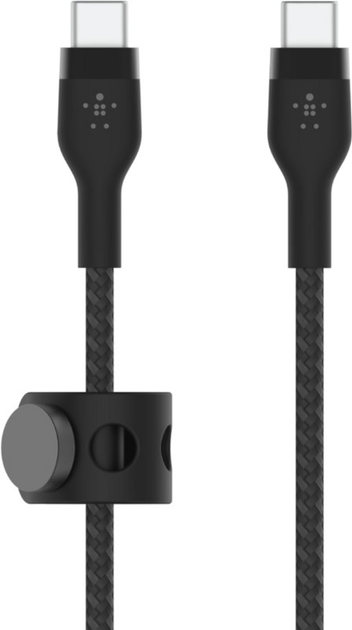 Kabel Belkin USB-C do USB-C 2.0 w oplocie silikonowym 3 m czarny (CAB011BT3MBK) - obraz 3
