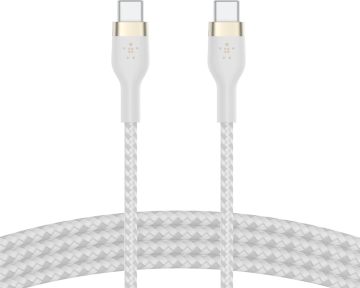 Kabel Belkin USB-C to USB-C 2.0 Braided Silicone 3 m Biały (CAB011BT3MWH) - obraz 5