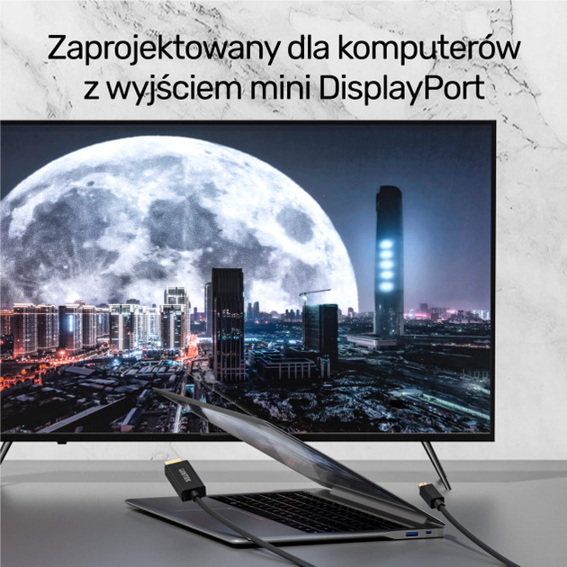 Адаптер Unitek mini DisplayPort для HDMI 4K 30Hz 2 м (4894160046833) - зображення 7