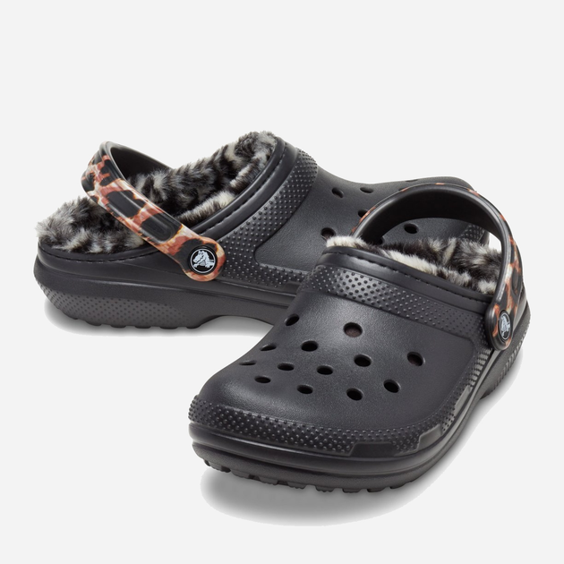 Chodaki damskie ocieplane Crocs Classic Lined Animal Remix Clog 207842-BKMA W6 36-37 22 cm Czarne (191448996458) - obraz 4