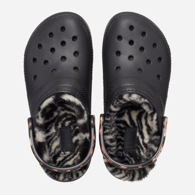 Chodaki damskie ocieplane Crocs Classic Lined Animal Remix Clog 207842-BKMA W6 36-37 22 cm Czarne (191448996458) - obraz 5