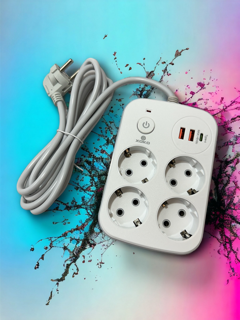 Сетевой фильтр XoKo SP-4-2-1 2 м 4 розетки 3 USB Белый (XK-SP-4-2-1-WH) –  фото, отзывы, характеристики в интернет-магазине ROZETKA | Купить в  Украине: Киеве, Харькове, Днепре, Одессе, Запорожье, Львове