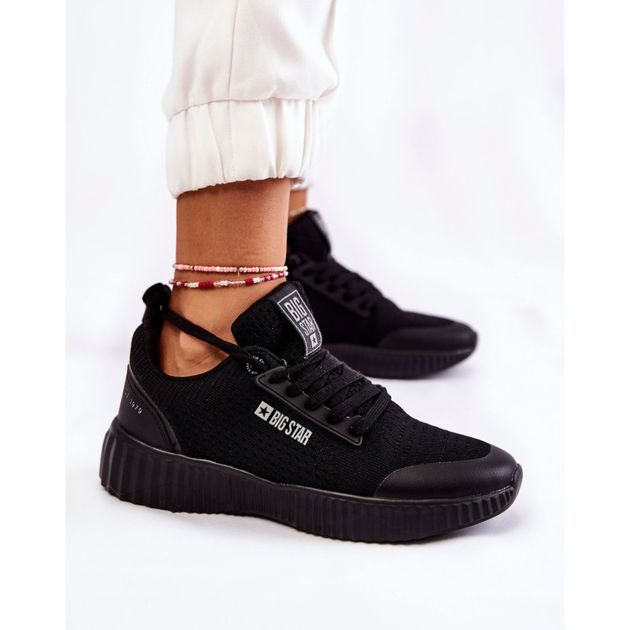 Buty sportowe damskie z siatki na platformie do kostki oddychające Big Star KK274063 41 Czarne (5900714535810) - obraz 1