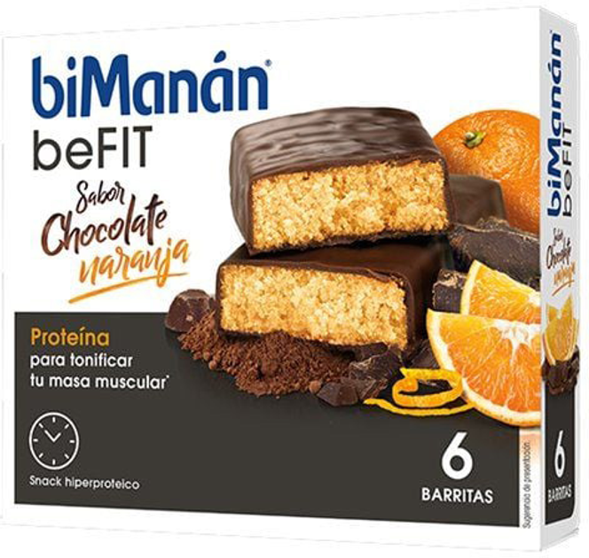 Suplement diety Bimanán Befit Batoniki Czekolada i Pomarańcza 6 sztuk (8470001554451) - obraz 1