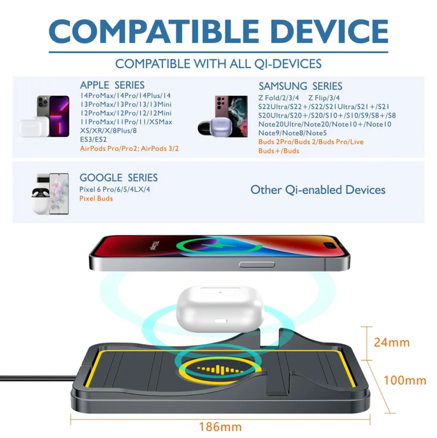 Автомобильная беспроводная зарядка в машину авто для apple айфона iphone самсунг samsung QINETIQ Anti Slip A7 15W с бортиками для телефона + адаптер в подарок - Фото 6 Автомобильная беспроводная зарядка в машину авто для apple айфона iphone самсунг samsung QINETIQ Anti Slip A7 15W с бортиками для телефона + адаптер в подарок - изображение 6