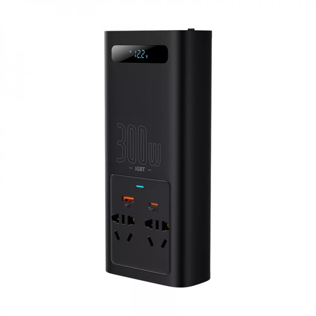 Автомобільний інвертор Baseus IGBT Power Inverter 300W 220V CN/EU Black для ноутбука, техніки - зображення 5