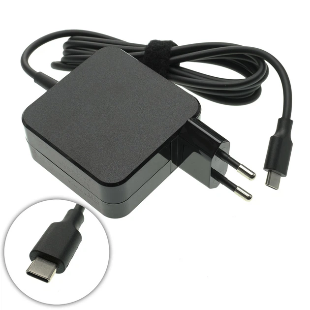 Квадратний мережевий блок живлення (зарядний адаптер) для ноутбука Type‑C USB‑C 45W, чорний - зображення 2