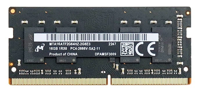Оперативная память Micron SODIMM DDR4 16Gb 1Rx8 2666Mhz PC4-2666V