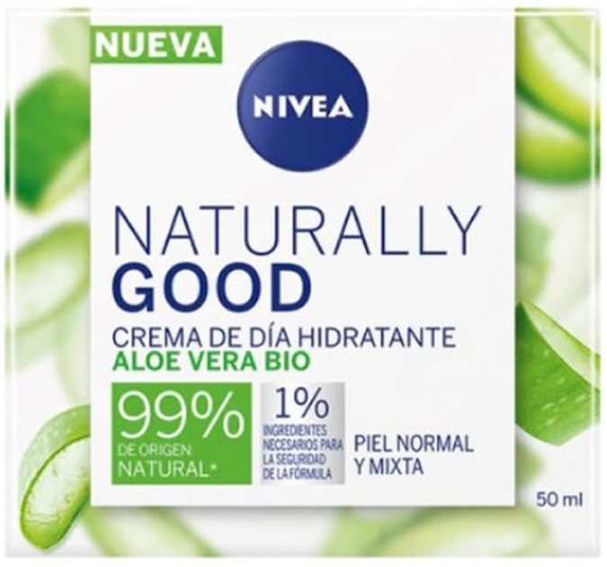 Крем для обличчя Nivea Naturally Good Moisturizing Day Cream Normal And Combination Skin 50 мл (4005900776983) - зображення 1