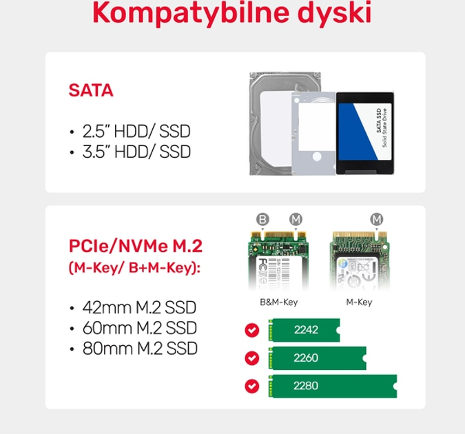 Stacja do klonowania Unitek Bridge dla dysków SATA i M.2 (4894160047465) - obraz 6