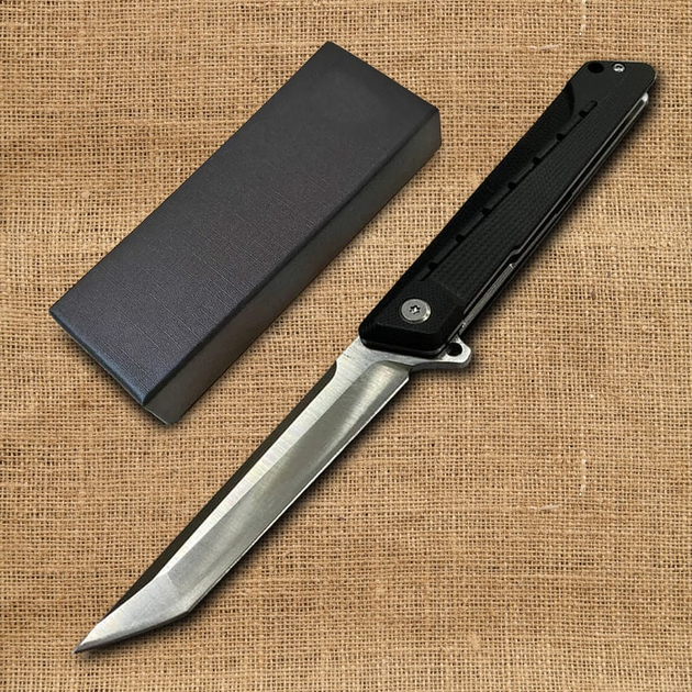 Складной выкдиной нож Tanto F6 Flipper с Подшипником (Подшипниковым механизмом) из Стали D2 - изображение 1