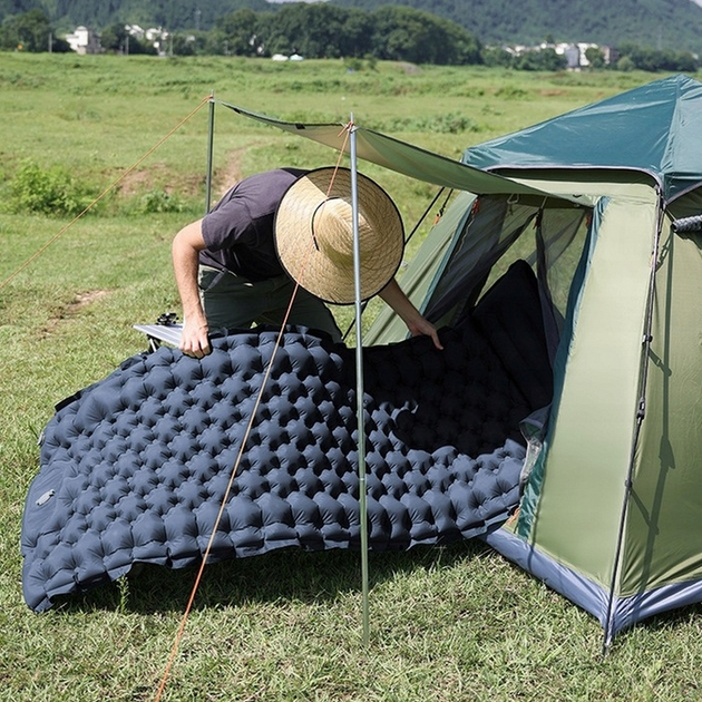 Надувний туристичний килимок каремат (188х58х6 см) Outdoor Sleeping Black - зображення 3