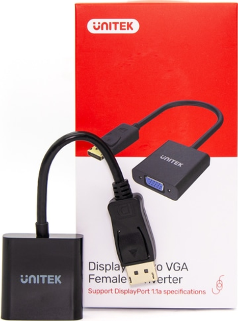 Адаптер Unitek DisplayPort-VGA FullHD (4894160010490) - зображення 4