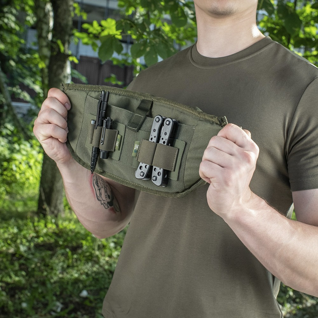 Сумка тактическая через плечо на грудь M-TAC Waist Bag Elite Hex Ranger Green для мультитула и турникета (сумка на пояс) - изображение 2