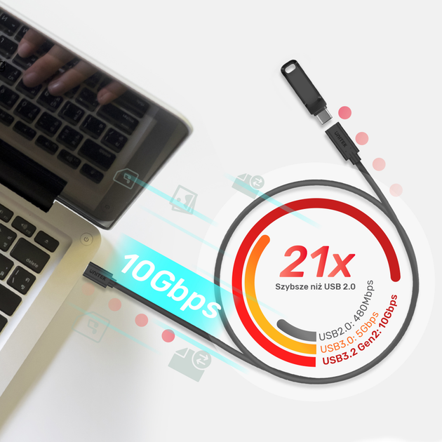 Подовжувач Unitek USB-C 10Gbps 4K PD 100W 1.5 m (C14086BK-1.5M) - зображення 4