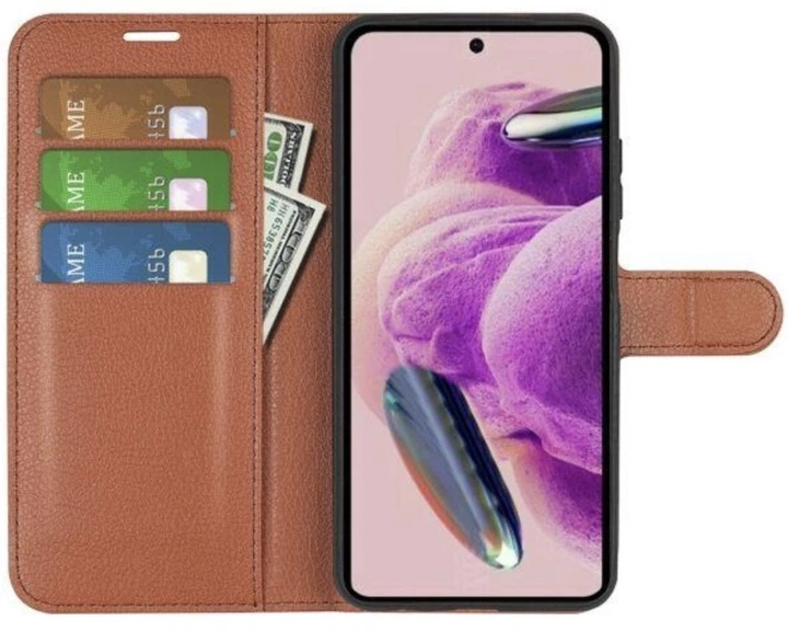 Чехол-книжка Lichee Book на Xiaomi Redmi Note 12S коричневый - Фото 4 Чехол-книжка Lichee Book на Xiaomi Redmi Note 12S коричневый - изображение 4