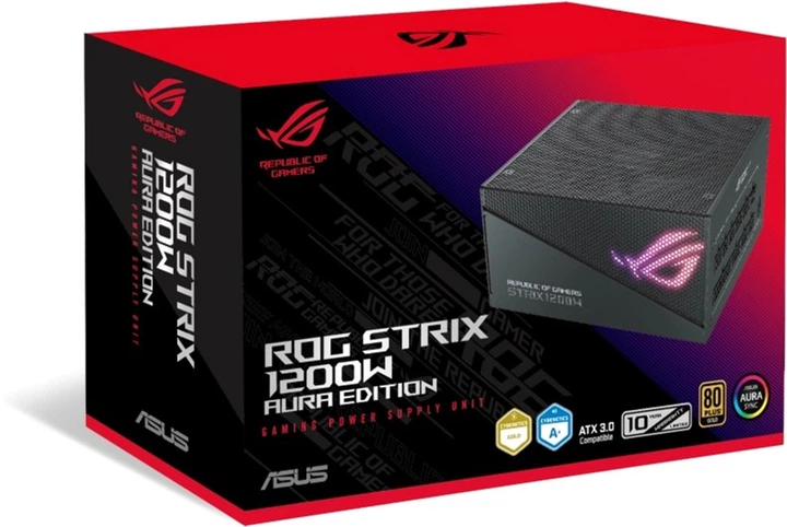 Блок живлення Asus ROG STRIX PCIE5 1200W Gold Aura Edition (90YE00P0-B0NA00) - зображення 10