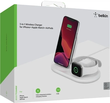 Бездротова підставка Belkin Apple Watch 3-в-1 (WIZ001VFWH) - зображення 6